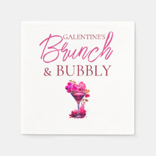 Galentine's Brunch and Bubbly Paper Napkin