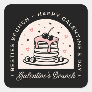 Galentines brunch besties girls Valentine party  Square Sticker