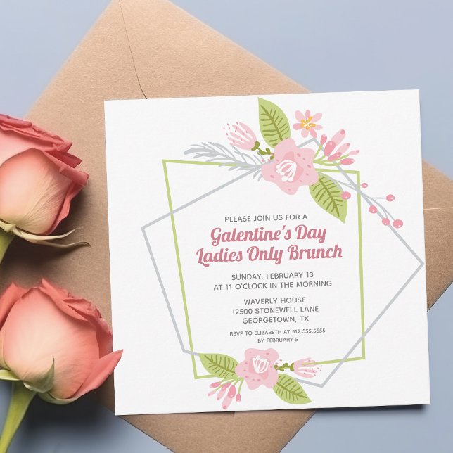 Galentines Brunch Chic Valentine's Day Invitation (Creator Uploaded)