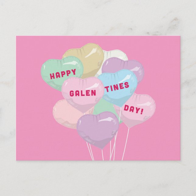 Galentine's Conversation Balloons - U R BADASS Postcard (Front)