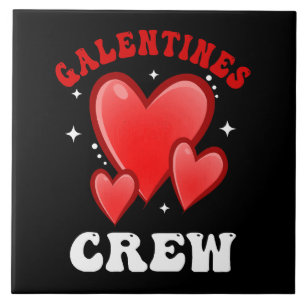 Galentines Crew Heart Ceramic Tile