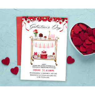 Galentine's Day Bar Cart Invitation