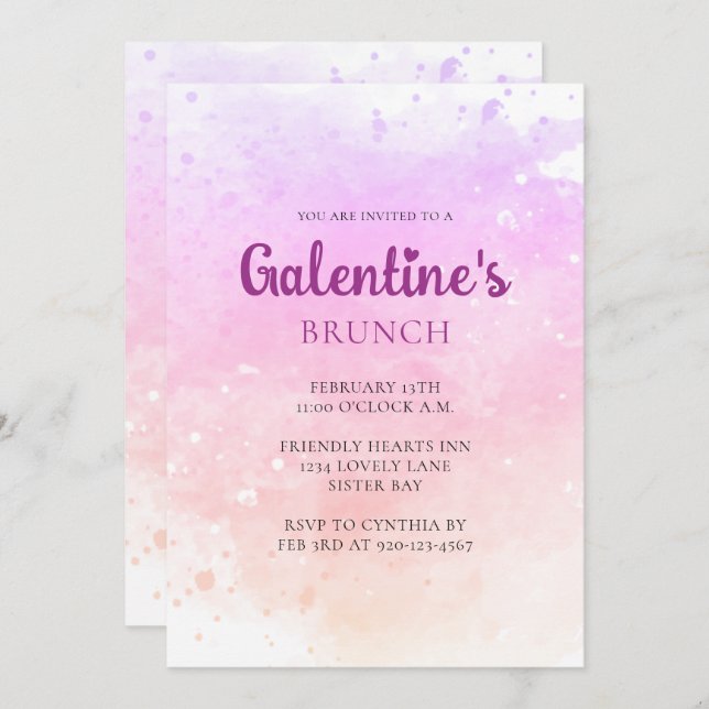 Galentine's Day Brunch  Invitation (Front/Back)
