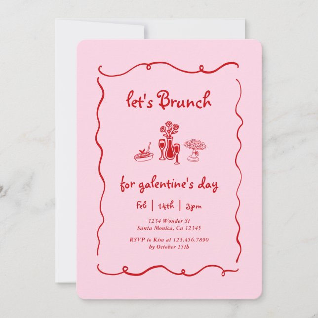 Galentine's Day Brunch Invitation (Front)