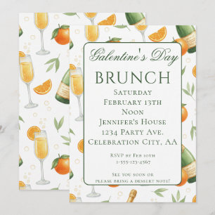 Galentines Day Brunch Mimosas Elegant Invitation