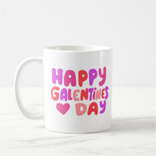 Galentines Day Bubble Letters Groovy Curvy Retro Coffee Mug