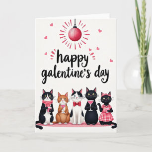 Galentines Day Cats Party Card