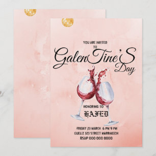 Galentine's Day cup floral modern pink Invitation