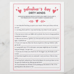 Galentines Day Dirty Minds Game Flyer