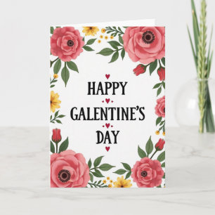 Galentines Day Friendship Floral Card