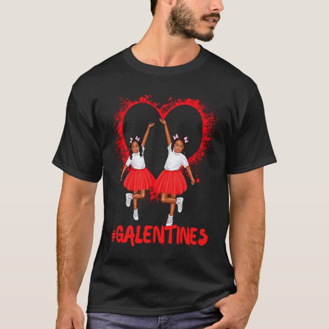 Galentines Day Fun Cute Brown Skin Girls Best Girl T-Shirt (Front)