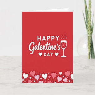 Galentines Day Heart Balloons Card