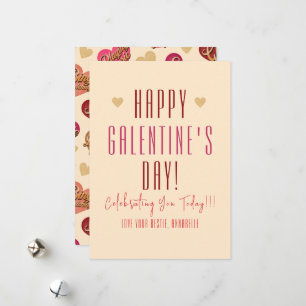 Galentine's Day, Hearts and Words, Valentine Holiday Card