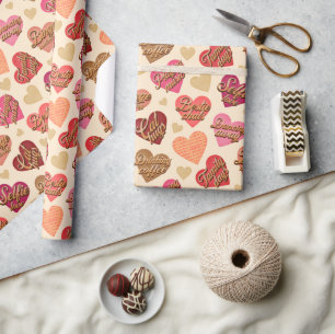 Galentine's Day, Hearts and Words, Valentine Wrapping Paper