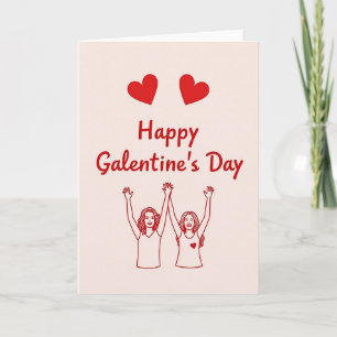 Galentines Day Hearts Matte Card