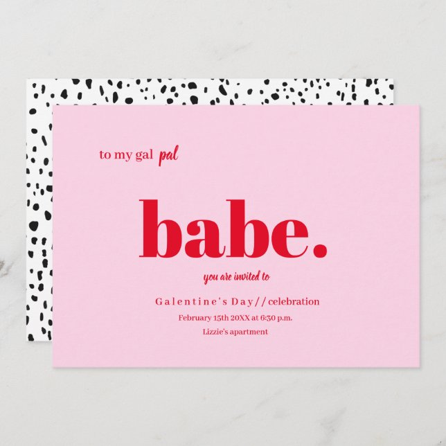 Galentine's Day Invitation Design (Front/Back)