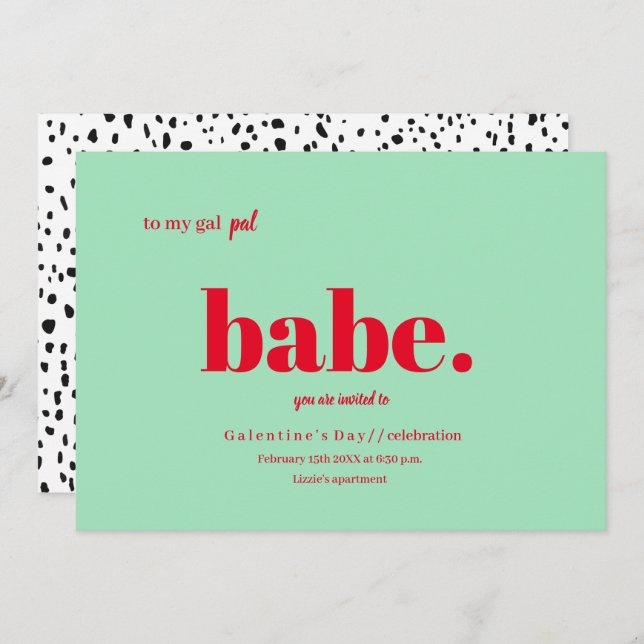 Galentine's Day Invitation Design (Front/Back)