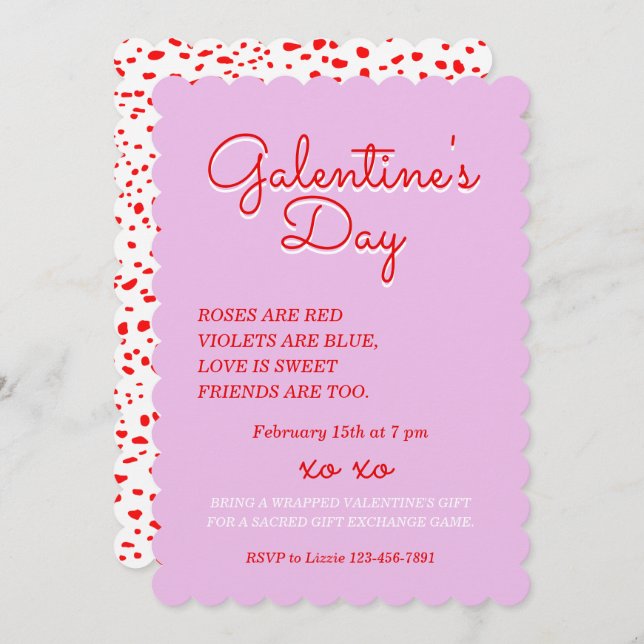 Galentine's Day Invitation Design (Front/Back)