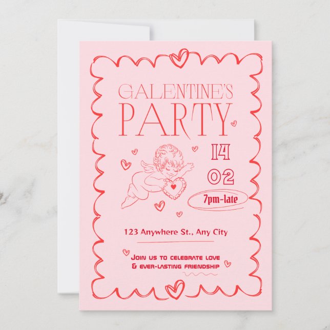 Galentine's Day Invitation idea (Front)