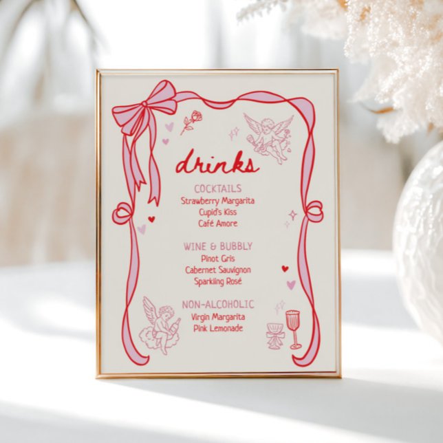 Galentine's Day Party Downloadable Drinks Poster (Creator Uploaded)