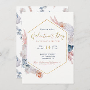 Galentine's Day party floral Invitation