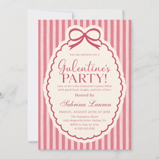 Galentine's Day Party Girls Valentine Invitation (Front)