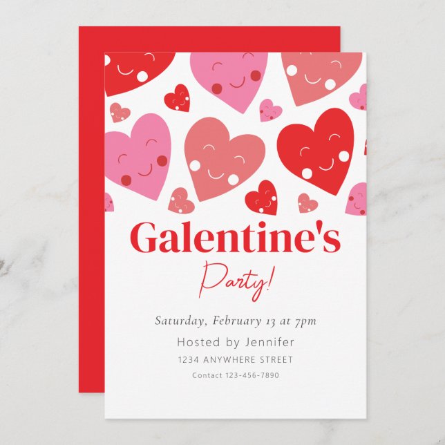 Galentine's Day Party Invitation (Front/Back)