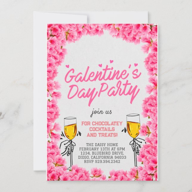 Galentine's Day party Invitation Design (Front)