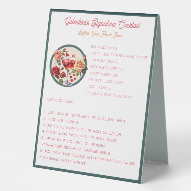 Galentine's Day Peach Fizz Signature Cocktail  (Front)