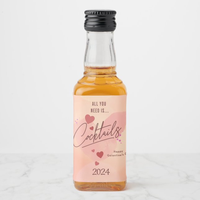 Galentine's Day Personalised Mini Liquor Label Set (Front)