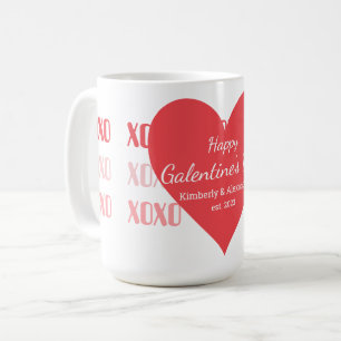Galentine's Day Personalized Pink and Red Coffee Mug