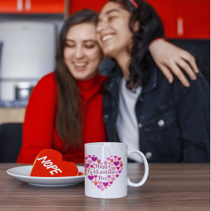 GALentines Day Pink Hearts Mug