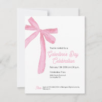 Galentine's day Pink Ribbon Bow Girly modern