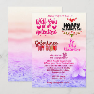 Galentine's Day Quotes Women Friendship Party Invitation