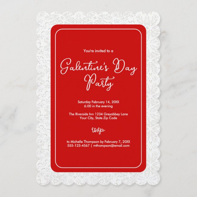 Galentine's Day Red Party Invitation (Front)