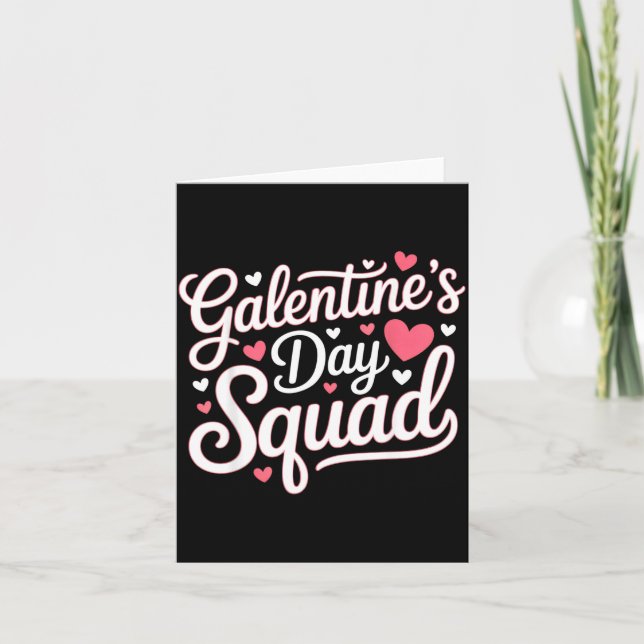 Galentine's Day Squad For Friends Festive Ladies V Card (Front)