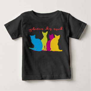 Galentines Day Squad of Colourful Lady Cats Baby T-Shirt