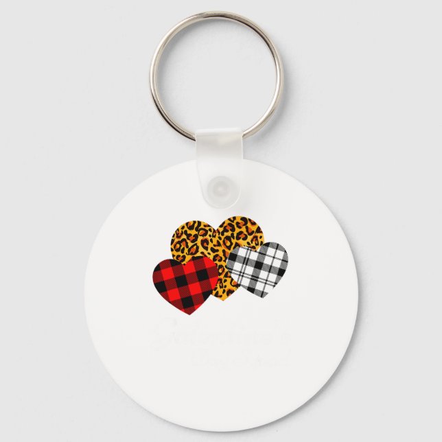 Galentines Day Squad Valentines Hearts Love Leopar Key Ring (Front)