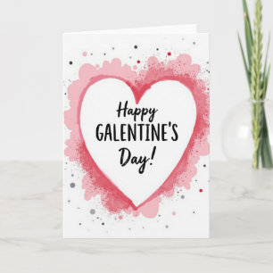 Galentines Day Watercolor Heart Card