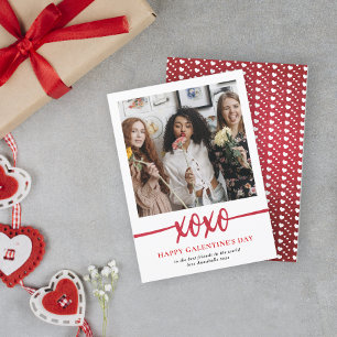 Galentines Day XOXO Photo Holiday Card