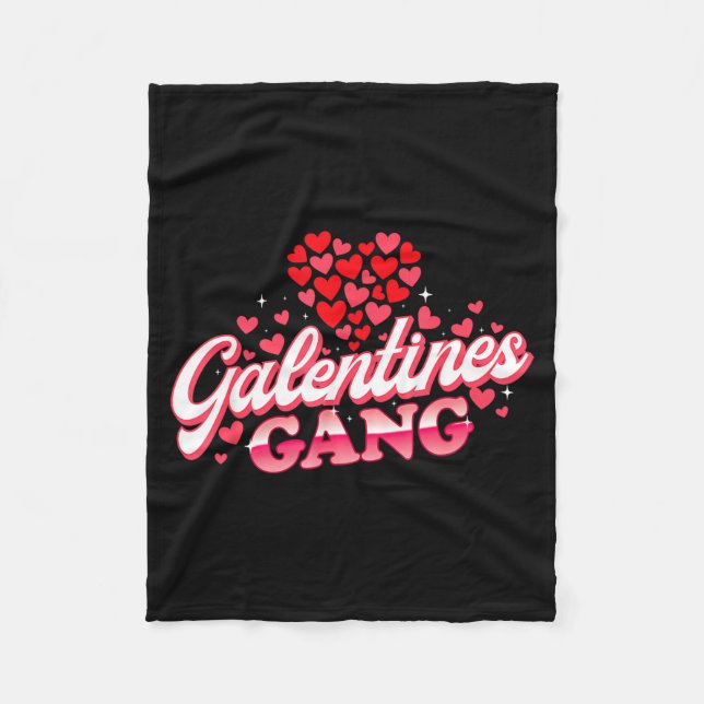 Galentines Gang - Galentine's Day Gals Sisterhood  Fleece Blanket (Front)