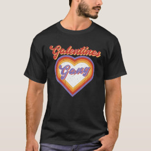 Galentines Gang Heart Groovy Retro Valentines Day T-Shirt