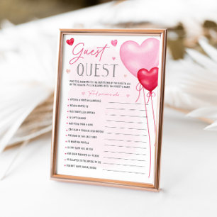 Galentine's Guest Quest Bridal Shower Games Invitation