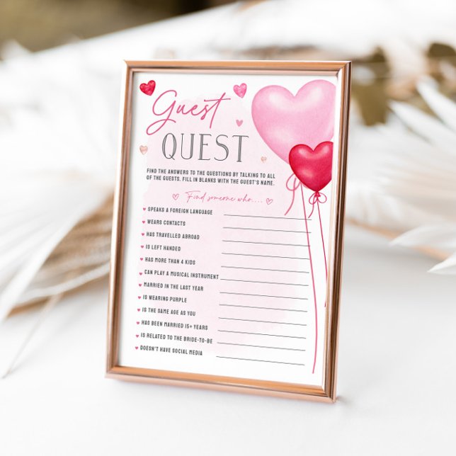 Galentine's Guest Quest Bridal Shower Games Invitation (Creator Uploaded)