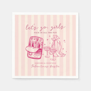 Galentines Let’s Go Girls Sardines Cocktails Party Napkin