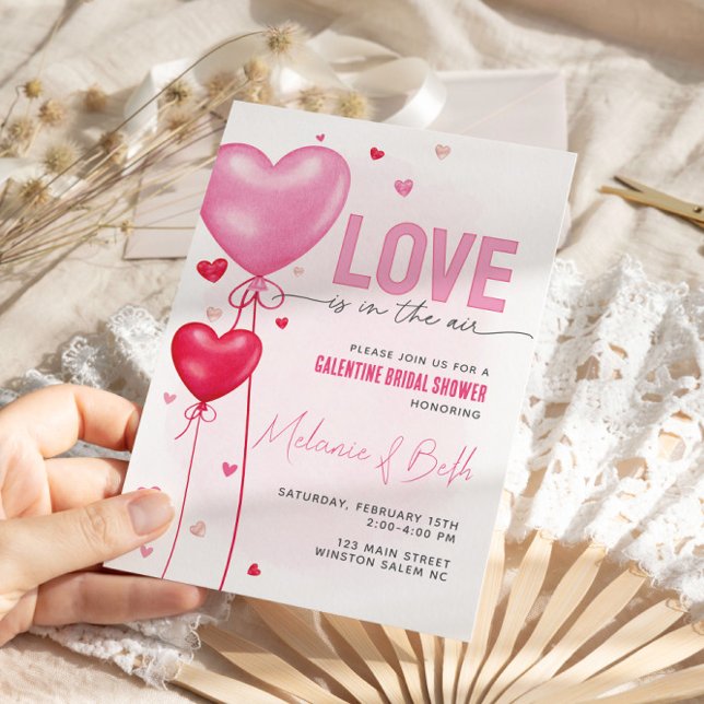 Galentine's Love Is In The Air Bridal Shower Invitation (Creator Uploaded)