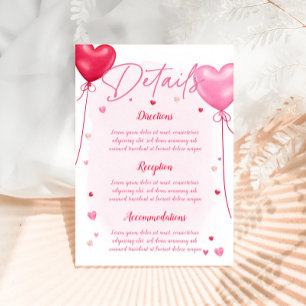 Galentine's Love Is In The Air Wedding Detail Card