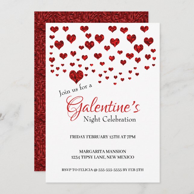 Galentine's Night Celebration Party Invitation (Front/Back)