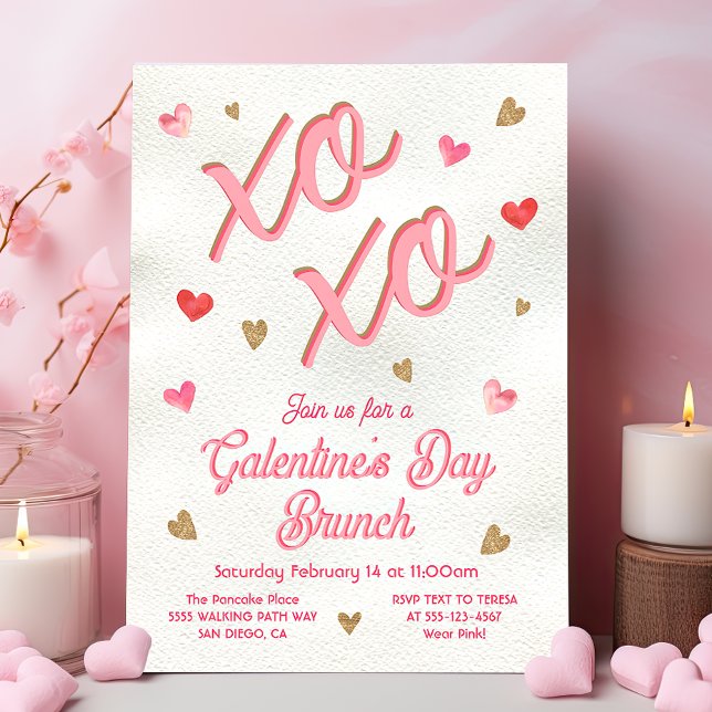 Galentine's Palentine's Day Pancake Heart Brunch I Invitation (Creator Uploaded)