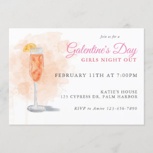 Galentine's Watercolor Drinks Invitation